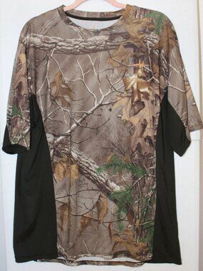 Habit Realtree Mens Size L Camo and Black Knit T-Shirt